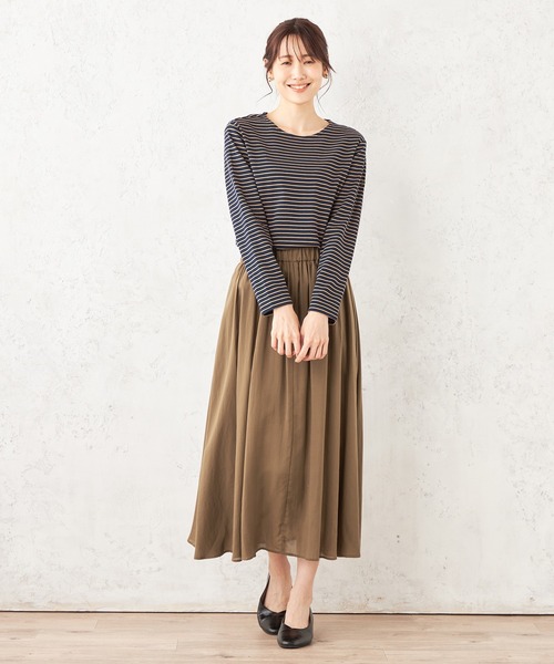 Petit Honfleur(プチオンフルール)の「ボーダープルオーバー(Tシャツ/カットソー・レディース・ネイビー/アイボリー/ブラウン・M/L)」の22枚目の写真