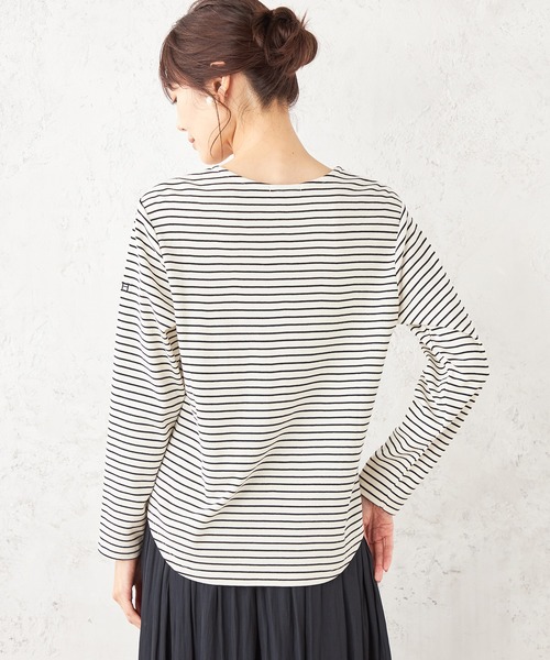 Petit Honfleur(プチオンフルール)の「ボーダープルオーバー(Tシャツ/カットソー・レディース・ネイビー/アイボリー/ブラウン・M/L)」の12枚目の写真