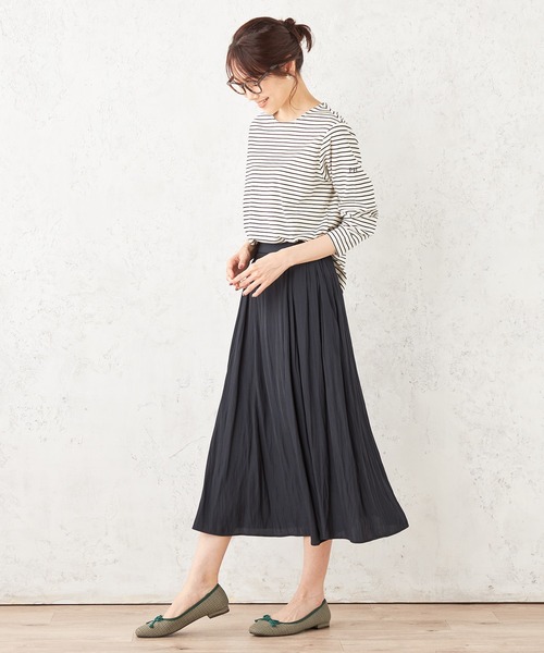 Petit Honfleur(プチオンフルール)の「ボーダープルオーバー(Tシャツ/カットソー・レディース・ネイビー/アイボリー/ブラウン・M/L)」の9枚目の写真
