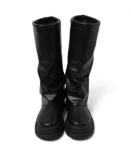 WEGO（ウィゴー）の「WEGO/シャーリングカバーロングブーツ（ブーツ・レディース・ブラック・LARGE/MEDIUM）」の9枚目の写真