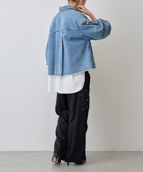 BEARDSLEY（ビアズリー）の「トロミカーゴパンツ（その他パンツ・レディース・ライトグレー/ブラック・FREE）」の5枚目の写真