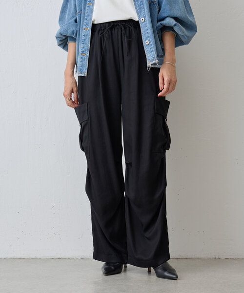 BEARDSLEY（ビアズリー）の「トロミカーゴパンツ（その他パンツ・レディース・ライトグレー/ブラック・FREE）」の7枚目の写真