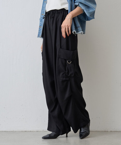 BEARDSLEY（ビアズリー）の「トロミカーゴパンツ（その他パンツ・レディース・ライトグレー/ブラック・FREE）」の8枚目の写真