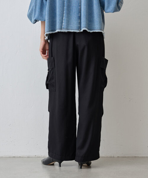 BEARDSLEY（ビアズリー）の「トロミカーゴパンツ（その他パンツ・レディース・ライトグレー/ブラック・FREE）」の10枚目の写真