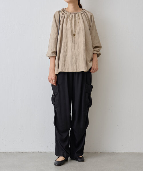 BEARDSLEY（ビアズリー）の「トロミカーゴパンツ（その他パンツ・レディース・ライトグレー/ブラック・FREE）」の13枚目の写真