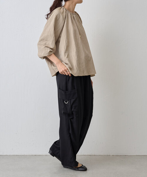 BEARDSLEY（ビアズリー）の「トロミカーゴパンツ（その他パンツ・レディース・ライトグレー/ブラック・FREE）」の14枚目の写真