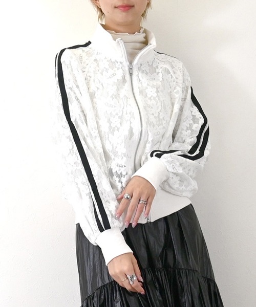 花柄レースライン入りブルゾン（MA-1）｜STYLEBLOCK（スタイルブロック）