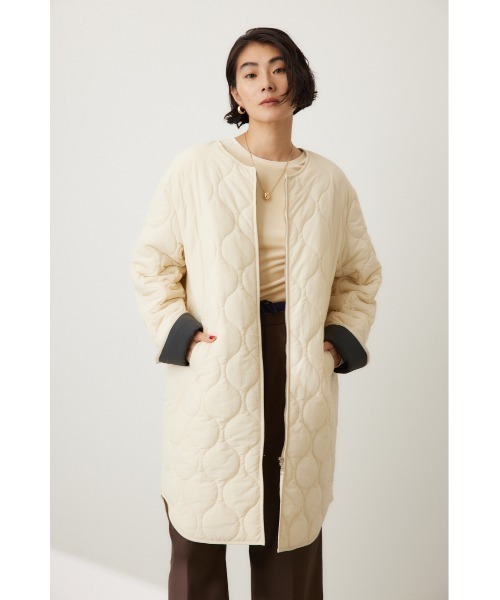 crie conforto(クリーコンフォルト)の「バックギャザーキルティングコート アウター / 秋服 / 冬服(ミリタリージャケット・レディース・ブラック/カーキ/アイボリー・FREE)」の19枚目の写真