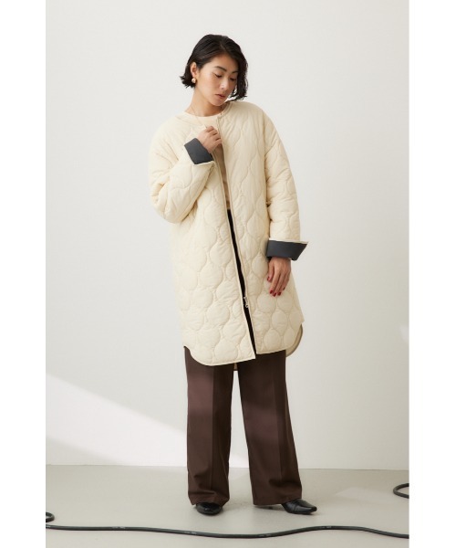 crie conforto(クリーコンフォルト)の「バックギャザーキルティングコート アウター / 秋服 / 冬服(ミリタリージャケット・レディース・ブラック/カーキ/アイボリー・FREE)」の20枚目の写真
