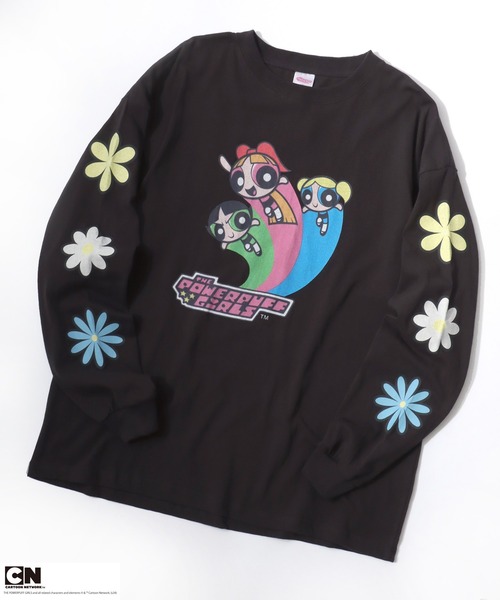 Salong hameu（サロン ハミュー）の「THE POWERPUFF GIRLS（パワーパフ ガールズ）キャラクタープリントロンT レディース メンズ ユニセックス/長袖（Tシャツ/カットソー・レディース・ホワイト/ブラック系その他2/ブラック系その他/ホワイト系その他/ホワイト系その他2/ブラック系その他3・M）」の4枚目の写真