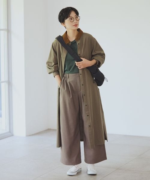 studio CLIP（スタディオクリップ）の「【みんなのリクエストパンツ】TRスッキリタックワイドパンツ[プチサイズあり]（その他パンツ・レディース・チャコール/モカ/その他1/ベージュ/ブラック/ブルー・PF/X-LARGE/XXX-LARGE/MEDIUM/SMALL/XX-LARGE/LARGE）」の11枚目の写真