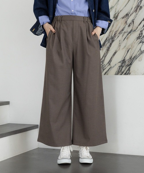 studio CLIP（スタディオクリップ）の「【みんなのリクエストパンツ】TRスッキリタックワイドパンツ[プチサイズあり]（その他パンツ・レディース・チャコール/モカ/その他1/ベージュ/ブラック/ブルー・PF/X-LARGE/XXX-LARGE/MEDIUM/SMALL/XX-LARGE/LARGE）」の13枚目の写真