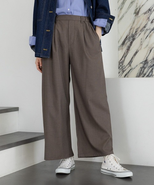 studio CLIP（スタディオクリップ）の「【みんなのリクエストパンツ】TRスッキリタックワイドパンツ[プチサイズあり]（その他パンツ・レディース・チャコール/モカ/その他1/ベージュ/ブラック/ブルー・PF/X-LARGE/XXX-LARGE/MEDIUM/SMALL/XX-LARGE/LARGE）」の14枚目の写真