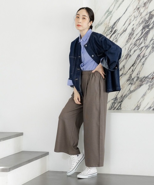 studio CLIP（スタディオクリップ）の「【みんなのリクエストパンツ】TRスッキリタックワイドパンツ[プチサイズあり]（その他パンツ・レディース・チャコール/モカ/その他1/ベージュ/ブラック/ブルー・PF/X-LARGE/XXX-LARGE/MEDIUM/SMALL/XX-LARGE/LARGE）」の19枚目の写真