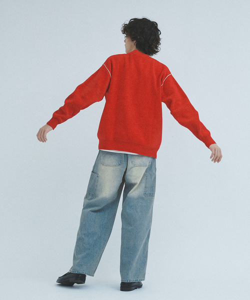 417 EDIFICE(フォーワンセブンエディフィス)の「”WIDE Leg Flare” ダブルニーパンツ(デニムパンツ・メンズ・ネイビー/ホワイト系その他/ブラック・LARGE/MEDIUM)」の8枚目の写真