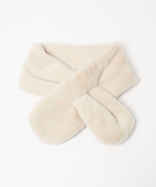 GLOBAL WORK(グローバルワーク)の「洗えるフワフワティペット/147474(ネックウォーマー/スヌード・キッズ・アイボリー/モカ・ONE SIZE)」の4枚目の写真