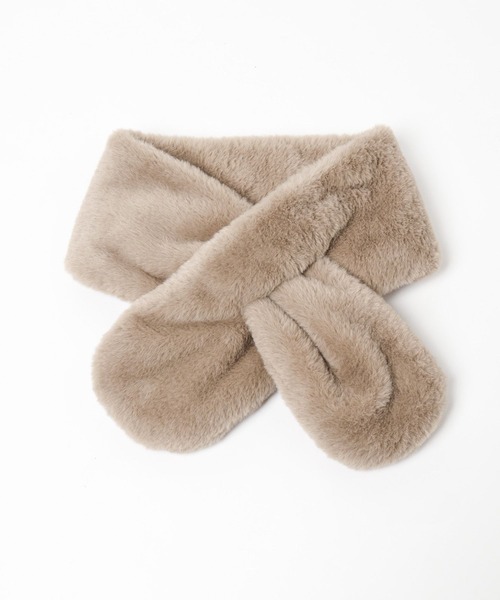 GLOBAL WORK(グローバルワーク)の「洗えるフワフワティペット/147474(ネックウォーマー/スヌード・キッズ・アイボリー/モカ・ONE SIZE)」の5枚目の写真