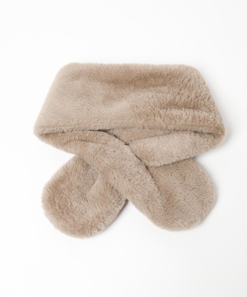 GLOBAL WORK(グローバルワーク)の「洗えるフワフワティペット/147474(ネックウォーマー/スヌード・キッズ・アイボリー/モカ・ONE SIZE)」の6枚目の写真