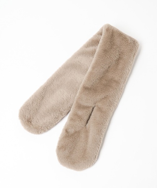 GLOBAL WORK(グローバルワーク)の「洗えるフワフワティペット/147474(ネックウォーマー/スヌード・キッズ・アイボリー/モカ・ONE SIZE)」の8枚目の写真