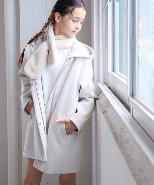 GLOBAL WORK(グローバルワーク)の「洗えるフワフワティペット/147474(ネックウォーマー/スヌード・キッズ・アイボリー/モカ・ONE SIZE)」の16枚目の写真