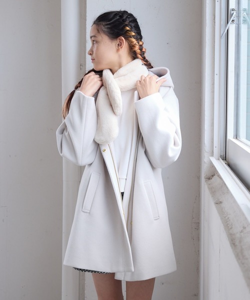 GLOBAL WORK(グローバルワーク)の「洗えるフワフワティペット/147474(ネックウォーマー/スヌード・キッズ・アイボリー/モカ・ONE SIZE)」の17枚目の写真