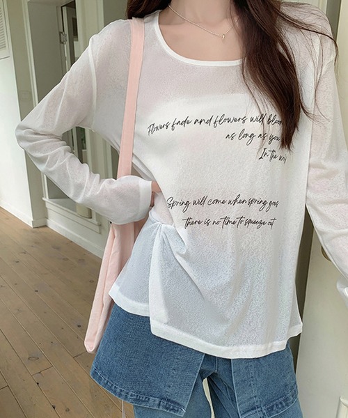 HALEY PESCA(ヘーリーペスカ)の「HALEY PESCA/2Way ワンショル フロントプリントカットソー(Tシャツ/カットソー・レディース・ブルー/ホワイト/ブラック・MEDIUM/LARGE/SMALL)」の6枚目の写真