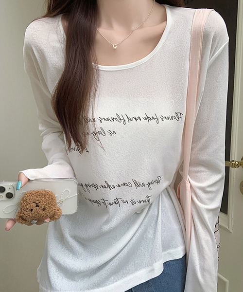 HALEY PESCA(ヘーリーペスカ)の「HALEY PESCA/2Way ワンショル フロントプリントカットソー(Tシャツ/カットソー・レディース・ブルー/ホワイト/ブラック・MEDIUM/LARGE/SMALL)」の7枚目の写真