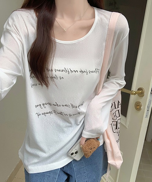 HALEY PESCA(ヘーリーペスカ)の「HALEY PESCA/2Way ワンショル フロントプリントカットソー(Tシャツ/カットソー・レディース・ブルー/ホワイト/ブラック・MEDIUM/LARGE/SMALL)」の8枚目の写真