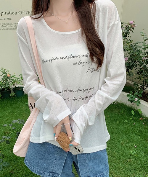 HALEY PESCA(ヘーリーペスカ)の「HALEY PESCA/2Way ワンショル フロントプリントカットソー(Tシャツ/カットソー・レディース・ブルー/ホワイト/ブラック・MEDIUM/LARGE/SMALL)」の9枚目の写真