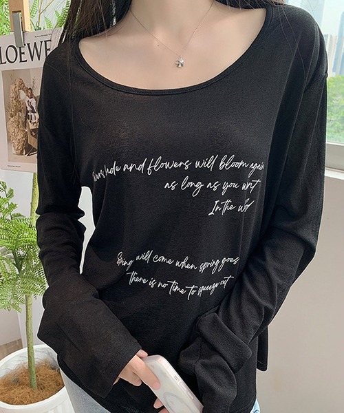 HALEY PESCA(ヘーリーペスカ)の「HALEY PESCA/2Way ワンショル フロントプリントカットソー(Tシャツ/カットソー・レディース・ブルー/ホワイト/ブラック・MEDIUM/LARGE/SMALL)」の10枚目の写真