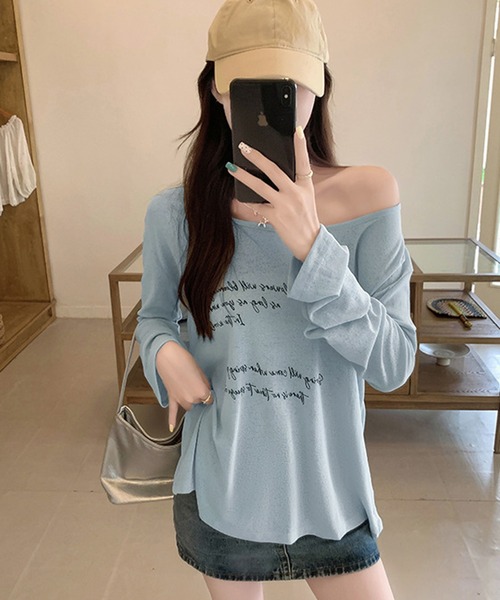 HALEY PESCA(ヘーリーペスカ)の「HALEY PESCA/2Way ワンショル フロントプリントカットソー(Tシャツ/カットソー・レディース・ブルー/ホワイト/ブラック・MEDIUM/LARGE/SMALL)」の11枚目の写真