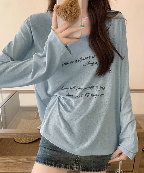 HALEY PESCA(ヘーリーペスカ)の「HALEY PESCA/2Way ワンショル フロントプリントカットソー(Tシャツ/カットソー・レディース・ブルー/ホワイト/ブラック・MEDIUM/LARGE/SMALL)」の12枚目の写真