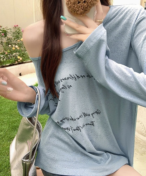 HALEY PESCA(ヘーリーペスカ)の「HALEY PESCA/2Way ワンショル フロントプリントカットソー(Tシャツ/カットソー・レディース・ブルー/ホワイト/ブラック・MEDIUM/LARGE/SMALL)」の14枚目の写真