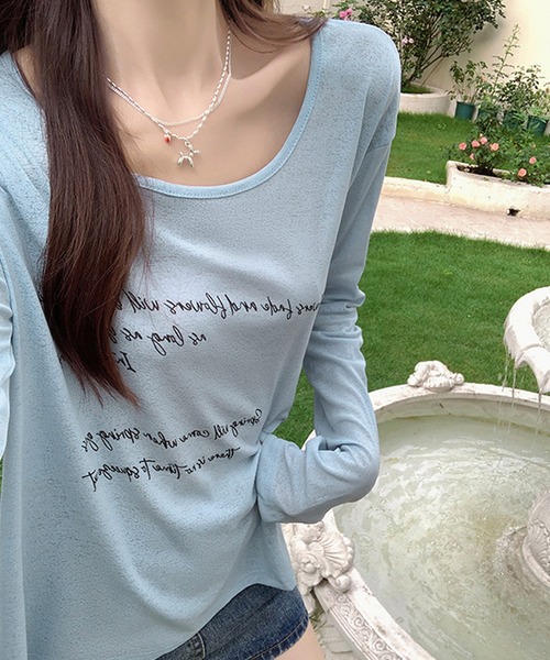 HALEY PESCA(ヘーリーペスカ)の「HALEY PESCA/2Way ワンショル フロントプリントカットソー(Tシャツ/カットソー・レディース・ブルー/ホワイト/ブラック・MEDIUM/LARGE/SMALL)」の15枚目の写真