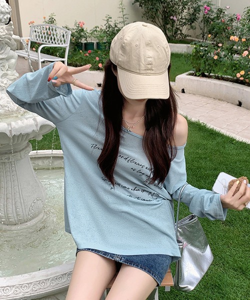 HALEY PESCA(ヘーリーペスカ)の「HALEY PESCA/2Way ワンショル フロントプリントカットソー(Tシャツ/カットソー・レディース・ブルー/ホワイト/ブラック・MEDIUM/LARGE/SMALL)」の16枚目の写真