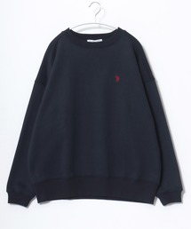 U.S.POLO ASSN.(ユーエスポロアッスン)ブランドロゴワンポイント刺繍スウェットトレーナー(裏起毛)レディース