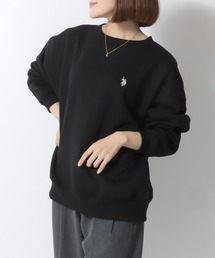 U.S.POLO ASSN.(ユーエスポロアッスン)ブランドロゴワンポイント刺繍スウェットトレーナー(裏起毛)レディース