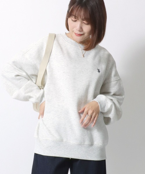 U.S. POLO ASSN.(ユーエスポロアッスン)の「U.S.POLO ASSN.(ユーエスポロアッスン)ブランドロゴワンポイント刺繍 ビッグシルエットスウェット裏起毛トレーナー レディース(スウェット・レディース・ブラック/ベージュ/ネイビー/ホワイト系その他/ピンク/グリーン・M/L)」の8枚目の写真