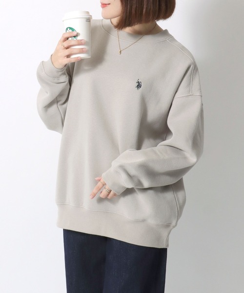 U.S. POLO ASSN.(ユーエスポロアッスン)の「U.S.POLO ASSN.(ユーエスポロアッスン)ブランドロゴワンポイント刺繍 ビッグシルエットスウェット裏起毛トレーナー レディース(スウェット・レディース・ブラック/ベージュ/ネイビー/ホワイト系その他/ピンク/グリーン・M/L)」の18枚目の写真