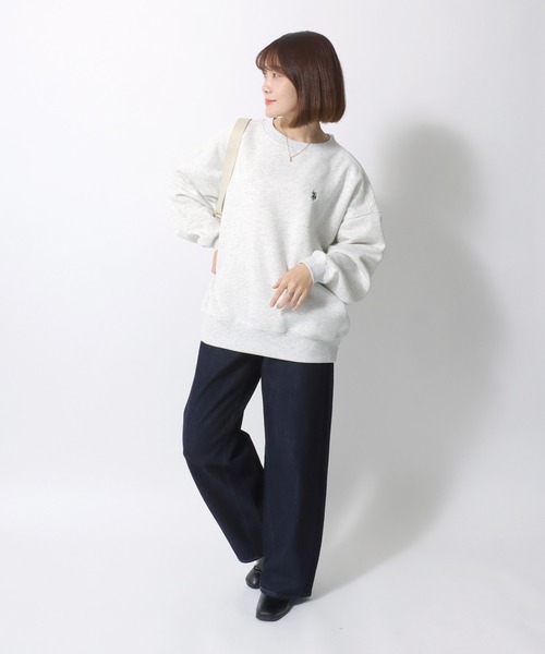 U.S. POLO ASSN.(ユーエスポロアッスン)の「U.S.POLO ASSN.(ユーエスポロアッスン)ブランドロゴワンポイント刺繍 ビッグシルエットスウェット裏起毛トレーナー レディース(スウェット・レディース・ブラック/ベージュ/ネイビー/ホワイト系その他/ピンク/グリーン・M/L)」の11枚目の写真