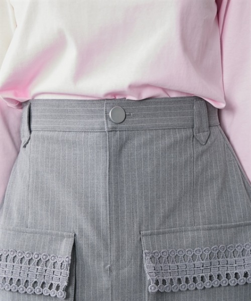 TTOL(トール)の「ピンストライプミニスカート(スカート・レディース・グレー/チャコールグレー・M-L/L-XL)」の17枚目の写真