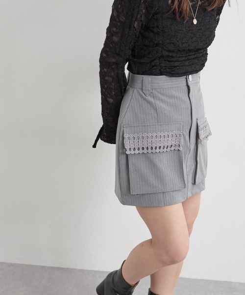 ピンストライプミニスカート（スカート）｜TTOL（トール）の