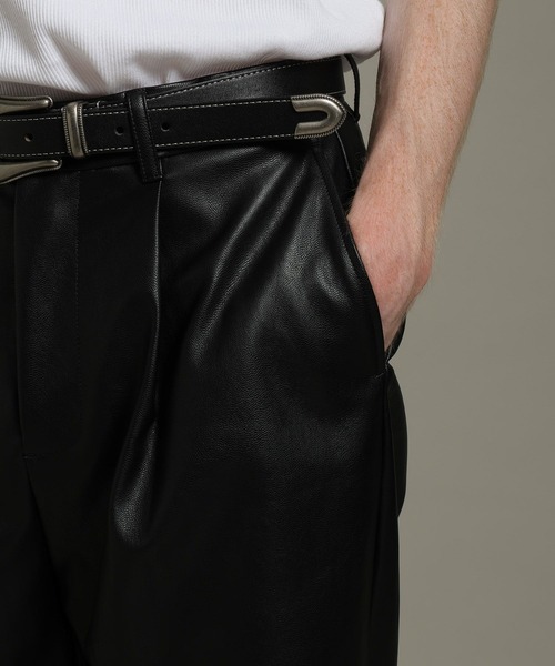 セール】【LURAKU】Leather Wide Pants / レザーワイドパンツ（その他