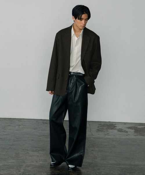 セール】【LURAKU】Leather Wide Pants / レザーワイドパンツ（その他