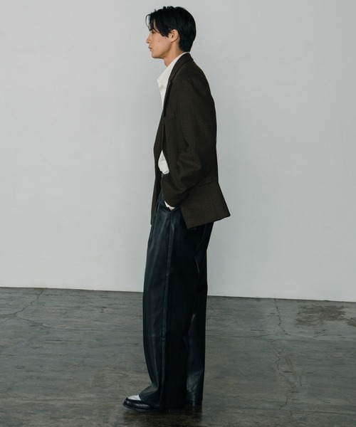 LURAKU】Leather Wide Pants / レザーワイドパンツ（その他パンツ