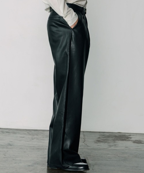 LURAKU】Leather Wide Pants / レザーワイドパンツ（その他パンツ