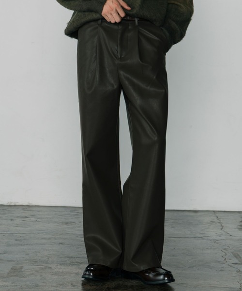 LURAKU】Leather Wide Pants / レザーワイドパンツ（その他パンツ