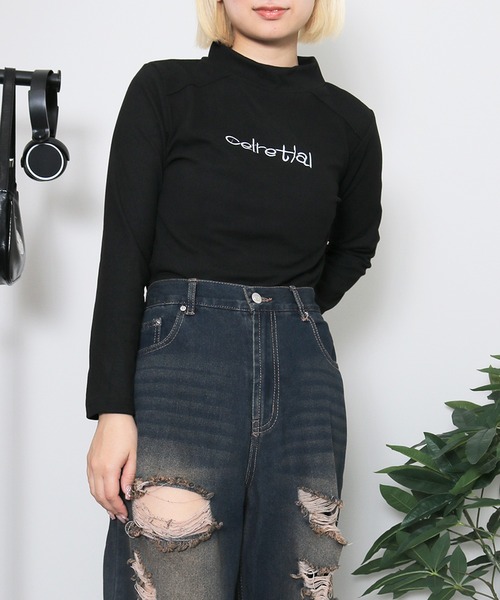 almo(アルモ)の「フロントデザインタートルネック(se)(Tシャツ/カットソー・レディース・アイボリー/ブラック/ベージュ・FREE)」の14枚目の写真