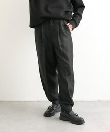 キャンプ柄刺しゅうツータックパンツ【SUM1 STYLE(スミスタイル  