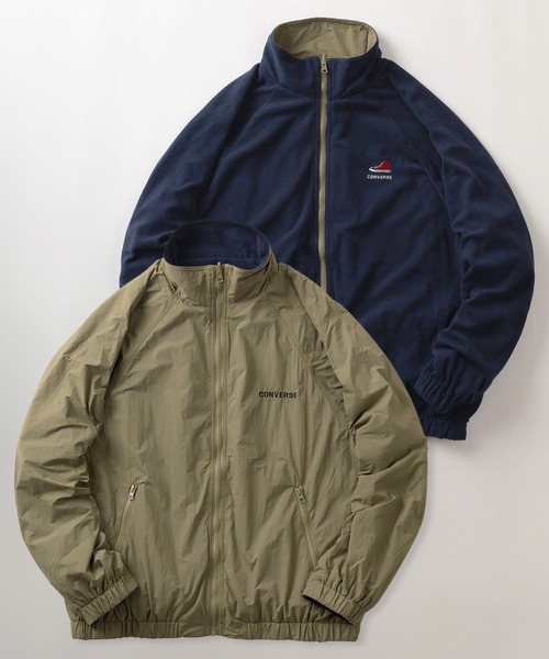 CONVERSE(コンバース)の「【CONVERSE/コンバース】ブランドネーム&チャックテイラー ワンポイント刺繍デザイン リバーシブルジャケット/スタンドカラーブルゾン(ブルゾン・メンズ・ネイビー/ブラック/ベージュ・M/L/XL)」の3枚目の写真